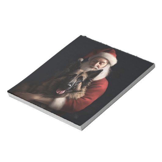 Belgischer Schäferhund Weihnachtsmann Feierliche W Notizblock (Rotiert)