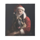 Belgischer Schäferhund Weihnachtsmann Feierliche W Notizblock (Vorderseite)