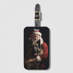 Belgischer Schäferhund Weihnachtsmann Festliches W Gepäckanhänger