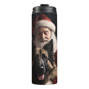 Belgischer Schäferhund Weihnachtsmann Festliches W Thermosbecher