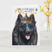 Belgischer Schäferhund zum Geburtstag Karte (Gelbe Blume)