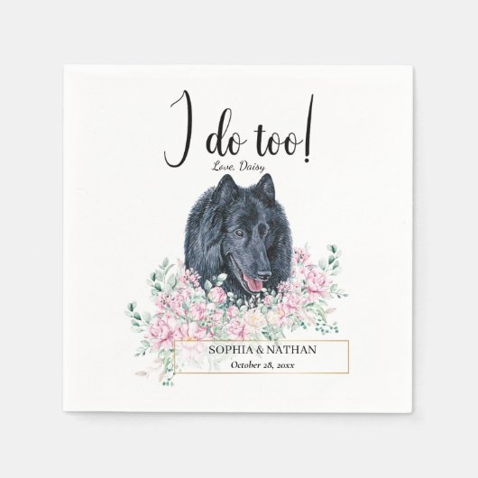 Belgischer Schafhund Hund Hochzeitcocktail Napkins Serviette (Vorderseite)