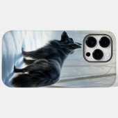 Belgischer Schafhund lässt Schnee Weihnachten Case-Mate iPhone Hülle (Rückseite (Horizontal))