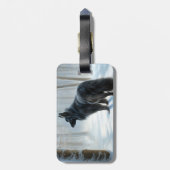 Belgischer Schafhund lässt Schnee Weihnachten Gepäckanhänger (Rückseite vertikal)