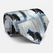 Belgischer Schafhund lässt Schnee Weihnachten Krawatte (Gerollt)