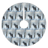 Belgischer Schafhund lässt Schnee Weihnachten Polyester Weihnachtsbaumdecke (Vorderseite)