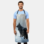 Belgischer Schafhund lässt Schnee Weihnachten Schürze (Getragen)