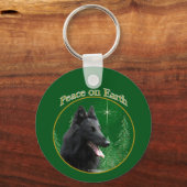 Belgischer Sheepdog-Frieden Schlüsselanhänger (Vorderseite)