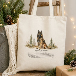Belgischer Tervuren Hund Aquarell Rasse Zitat Tragetasche