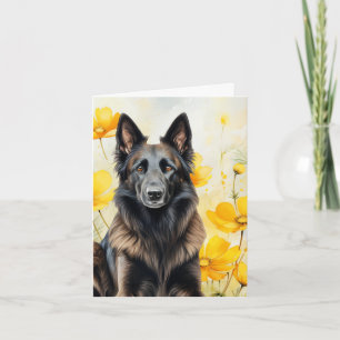 Belgischer Tervuren-Hundefreund und Mohnblumen