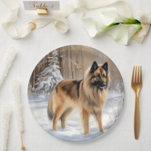 Belgischer Tervuren Lass es schneien Weihnachten Pappteller