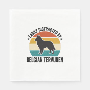 Belgischer Tervuren Vintage-Hundefan-Shirt-Design_ Serviette