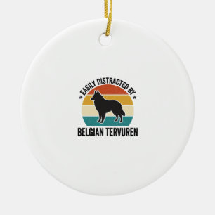 Belgischer Tervuren Vintage Hundeliebhaber-Shirt-D Keramik Ornament