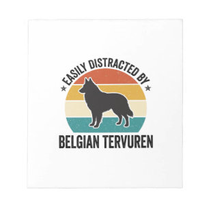 Belgischer Tervuren Vintage Hundeliebhaber-Shirt-D Notizblock