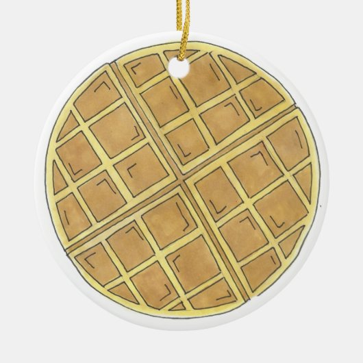 Belgischer Waffle Diner Brunch Food Restaurant Koc Keramik Ornament (Vorne)