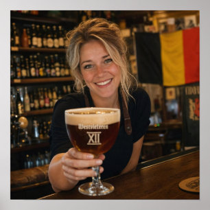 Belgisches Alehouse-Schmunzel-und-Prost-Plakat Poster