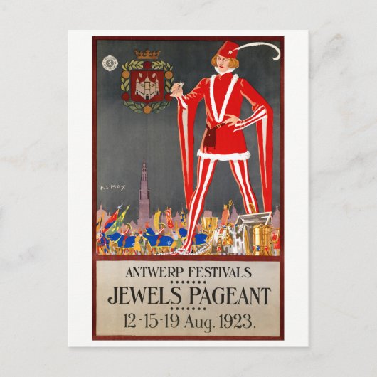 Belgisches Antwerpen Vintage Travel Poster Postkarte (Vorderseite)