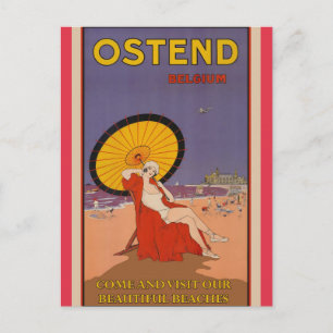 Belgisches belgisches Vintage-Reiseposter Postkarte