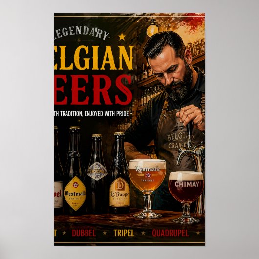 Belgisches Biererbe und Wärme Poster (Vorne)