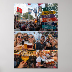 Belgisches Bierfest Freudenplakat mit Freunden Poster