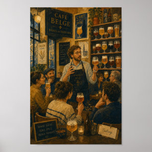 Belgisches Bierverkostungs-Café-Szene Poster
