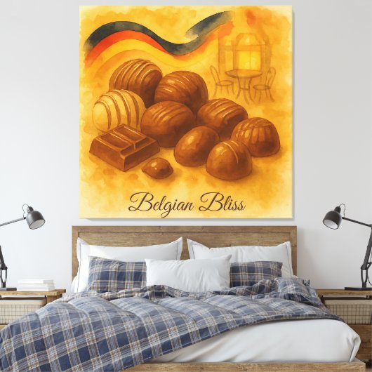 Belgisches Bliss - Belgisches Schokoladenwasser Leinwanddruck (Insitu (Schlafzimmer))