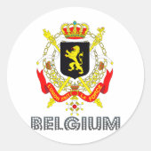 Belgisches Emblem Runder Aufkleber (Vorderseite)
