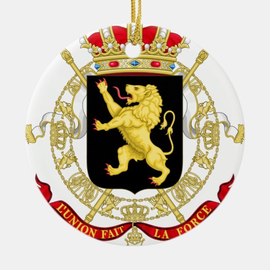 Belgisches Emblem - Wappen Belgiens Keramik Ornament (Vorne)