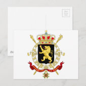 Belgisches Emblem - Wappen Belgiens Postkarte (Vorne/Hinten)