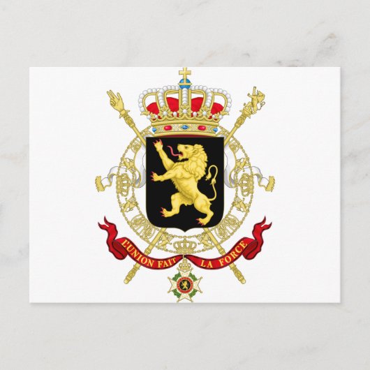 Belgisches Emblem - Wappen Belgiens Postkarte (Vorderseite)