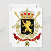 Belgisches Emblem - Wappen Belgiens Postkarte (Vorne/Hinten)