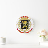 Belgisches Emblem - Wappen Belgiens Runde Wanduhr (Zuhause)
