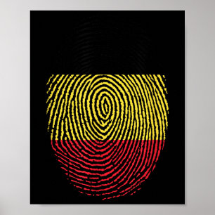 Belgisches Fingerabdruck-Design zur Ehrung des Fuß Poster