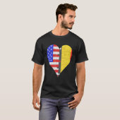 Belgisches Flaggenherz T-Shirt (Vorne ganz)