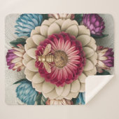 Belgisches Floral Elegance Fleece Blanket Sherpadecke (Vorderseite (Horizontal))