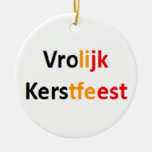 Belgisches fröhliches Weihnachtsfest-Ornament Keramik Ornament