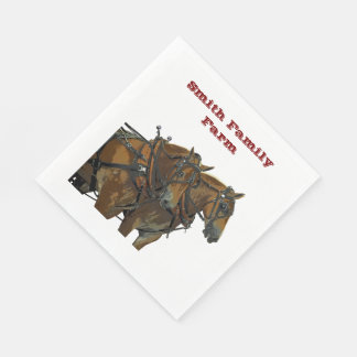 Belgisches Kaltblut-Gespann-Papier-Serviette Serviette