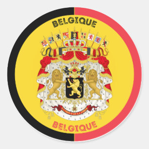 Belgisches Kulturerbe-Emblem Runder Aufkleber