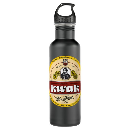 Belgisches Kwak Beer-Logo Edelstahlflasche (Vorderseite)