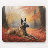 Belgisches Malinoi im Herbst Leaves Fall Inspirier Mousepad (Vorne)