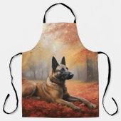 Belgisches Malinoi im Herbst Leaves Fall Inspirier Schürze (Vorderseite)