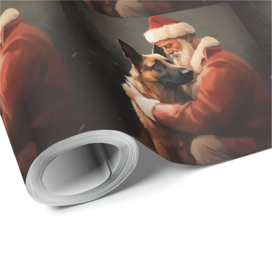 Belgisches Malinoi mit Weihnachtsfeiertag Geschenkpapier (Rolleneckpunkt)