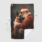 Belgisches Malinoi mit Weihnachtsfeiertag Golfhandtuch (Insitu)