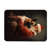 Belgisches Malinoi mit Weihnachtsfeiertag Magnet (Horizontal)