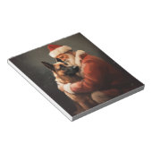 Belgisches Malinoi mit Weihnachtsfeiertag Notizblock (angewinkelt)