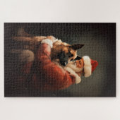Belgisches Malinoi mit Weihnachtsfeiertag Puzzle (Horizontal)