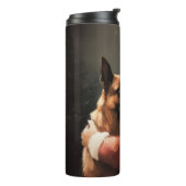 Belgisches Malinoi mit Weihnachtsfeiertag Thermosbecher (Nach links gedreht)