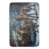 Belgisches Malinoi Snowy Sleigh Weihnachtsdekor Badematte (Vorderseite Vertikal)