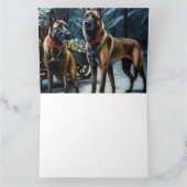 Belgisches Malinoi Snowy Sleigh Weihnachtsdekor Karte (Innenseite)