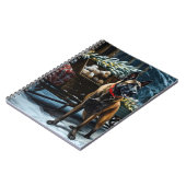 Belgisches Malinoi Snowy Sleigh Weihnachtsdekor Notizblock (Linke Seite)